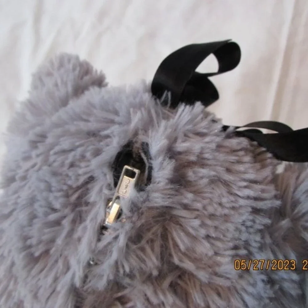 ELEPHANT PLUSH STUFFIE BACKPACK PURSE HAND SEWN PUNK GOTH ZIPPER BACK